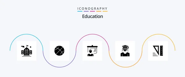 Education Glyph Icon Pack Including Tools Education Education Woman Education — Archivo Imágenes Vectoriales