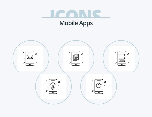 Mobile Apps Line Icon Pack Icon Design App App Training — Stockvektor