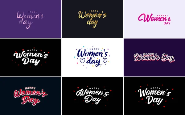 Abstract Happy Women Day Logo Love Vector Design Pink Red — Stock vektor