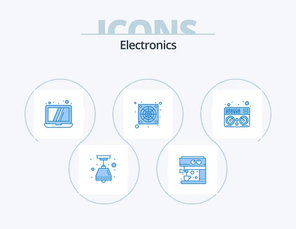 Electronics Blue Icon Pack Icon Design Technology Music Midi — Vetor de Stock