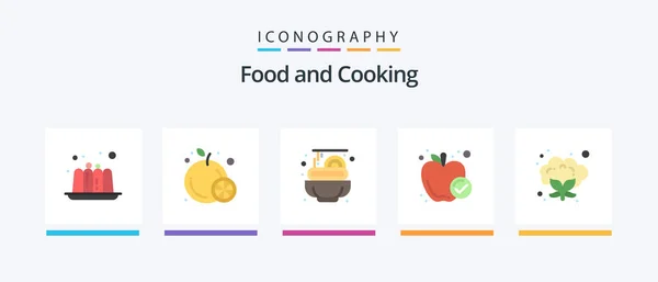 Food Flat Icon Pack Including Vegetable Spaghetti Food Healthy Food — Stok Vektör