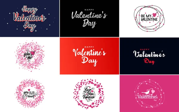 Valentine Valentine Holiday Lettering Greeting Card — Stock Vector