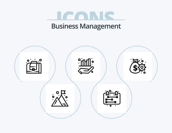 Business Management Line Icon Pack Icon Design Business Operations Business — 图库矢量图片