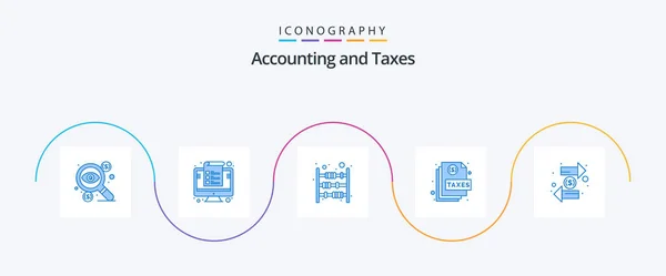 Taxes Blue Icon Pack Including File Мотор Менеджмент Оплата Финансы — стоковый вектор