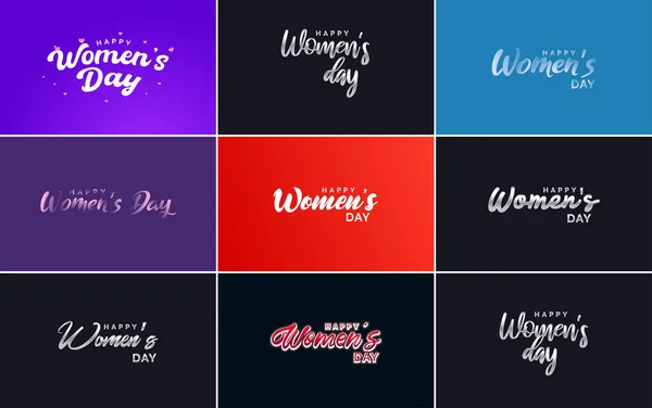 Abstract Happy Women Day Logo Woman Face Love Vector Design — Image vectorielle