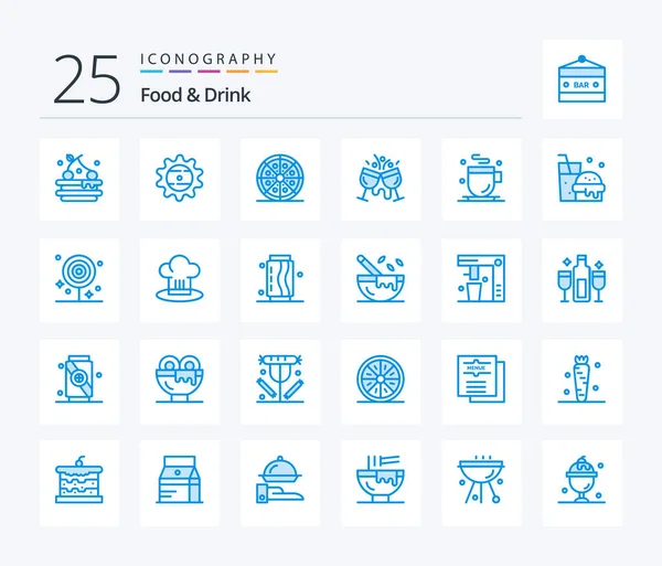 Food Drink Blue Color Icon Pack Including Drink Champagne Cafe — Stockový vektor