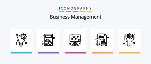 Business Management Line Icon Pack Including Graph Business Business Board — Stock Vector