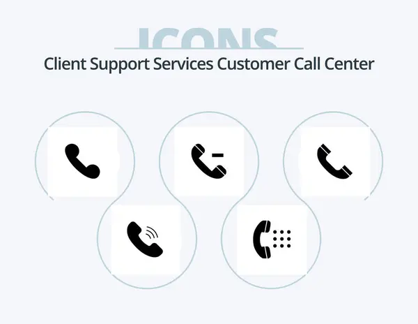 Call Glyph Icon Pack Icon Design Telephone Incoming Phone Delete — Stockvector