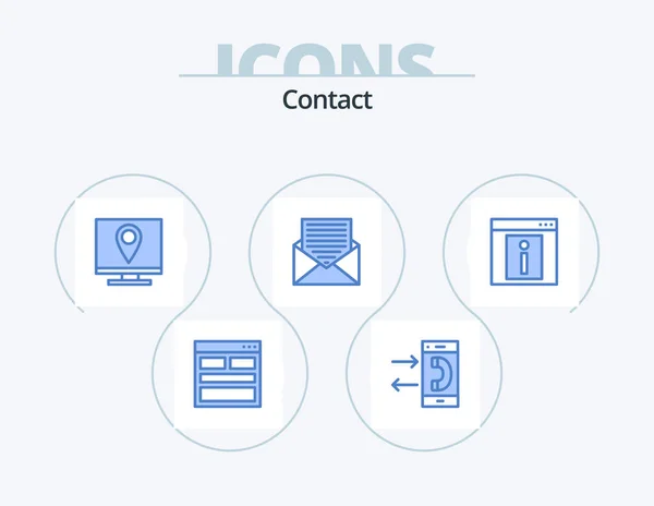 Contact Blue Icon Pack Icon Design Email Communication Conversation Page — Archivo Imágenes Vectoriales