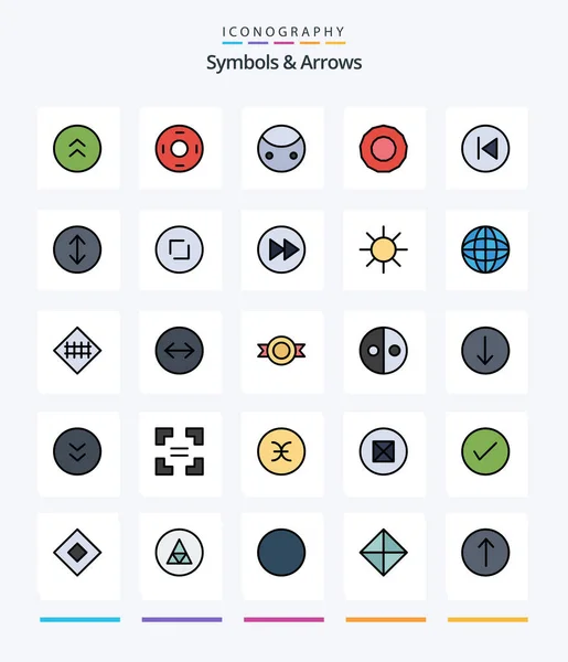 Creative Symbols Arrows Line Filled Icon Pack Arrows Left Arrow — Stock Vector