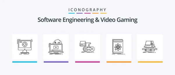 Software Engineering Video Gaming Line Icon Pack Including Sport Awards — Stockový vektor