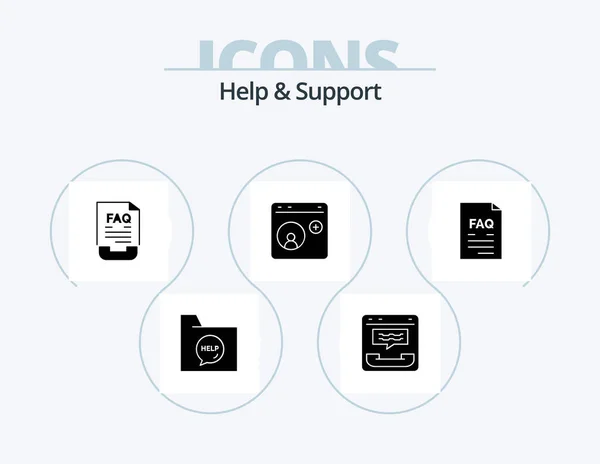 Help Support Glyph Icon Pack Icon Design Help Browser Contact — Stockový vektor
