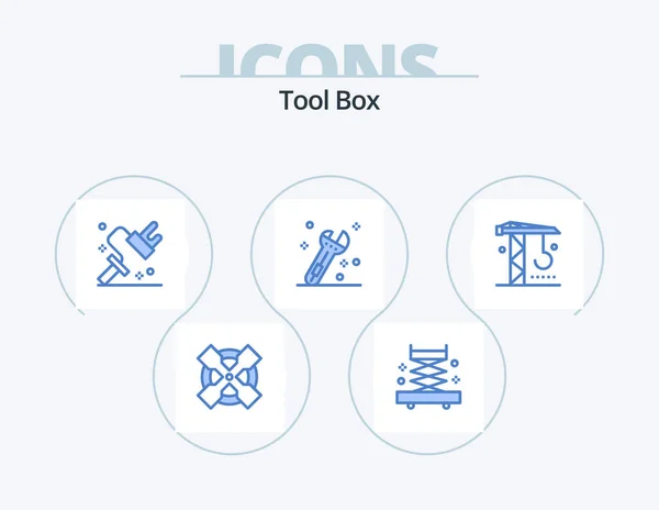 Tools Blue Icon Pack Icon Design Machinery Roller Industry Wrench — Wektor stockowy