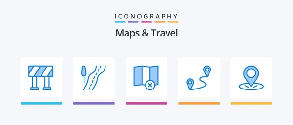 Maps Travel Blue Icon Pack Including Расположение Расположение Creative Icons — стоковый вектор