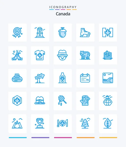 Creative Canada Blue Icon Pack Canada Flag Nuts Scandinavia Canada — Wektor stockowy
