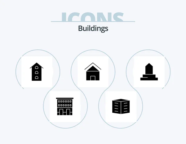 Buildings Glyph Icon Pack Icon Design Home Building Housing Society — Vetor de Stock