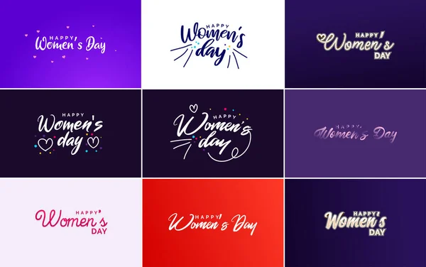 International Women Day Vector Hand Written Typography Background — Archivo Imágenes Vectoriales