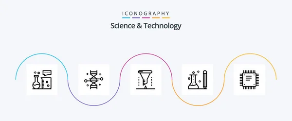 Science Technology Line Icon Pack Including Knowledge Education Genetic Modification — Stok Vektör