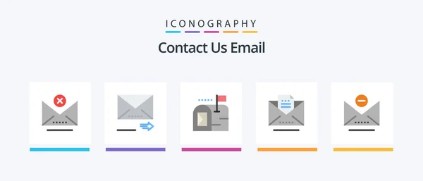 Email Flat Icon Pack Including Remove Email Email Letter Draft — Vettoriale Stock