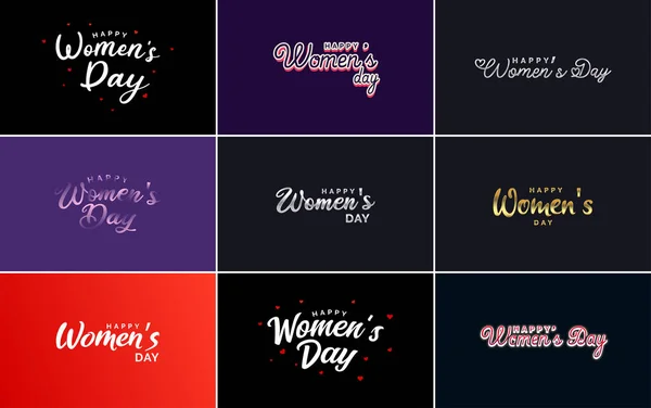 Set International Women Day Cards Logo Gradient Color Scheme — Image vectorielle