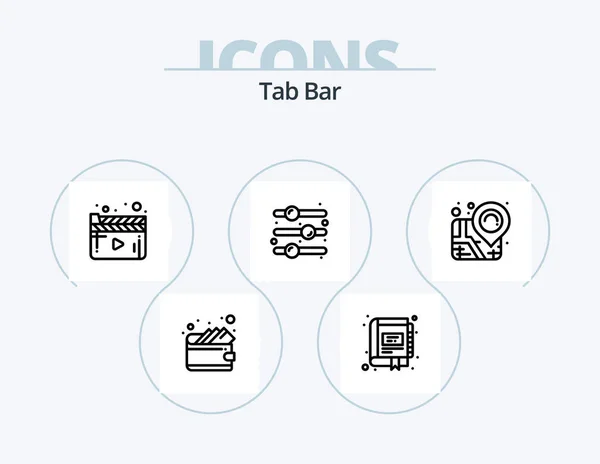 Tab Bar Line Icon Pack Icon Design Solution Favorite — Vettoriale Stock