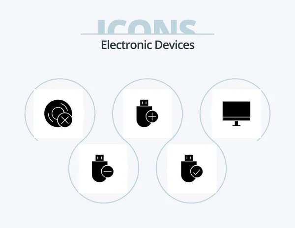 Devices Glyph Icon Pack Icon Design Devices Add Hardware Hardware — Vettoriale Stock