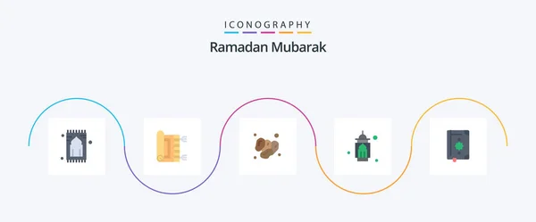Ramadan Flat Icon Pack Including Islam Quran Ramadan Pray Islam — Stockový vektor