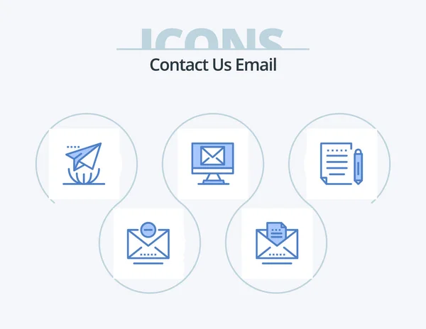 Email Blue Icon Pack Icon Design Пиши Почтой Интернет Письмо — стоковый вектор