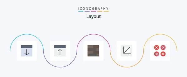 Layout Flat Icon Pack Including Creative Strategy Abstract Layout — Stok Vektör