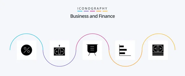 Finance Glyph Icon Pack Including Finance Business Performance Graphic — Archivo Imágenes Vectoriales