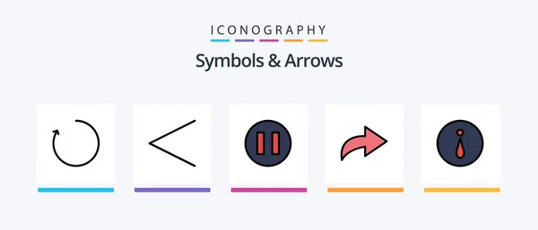 Symbols Arrows Line Filled Icon Pack Including Arrow Creative Icons — Stockvector