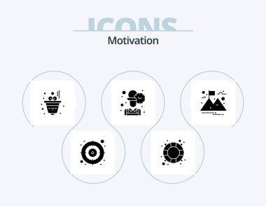 Motivation Glyph Icon Pack 5 Icon Design. . landscape. growth. goal. time
