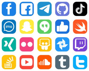20 Minimalist Social Media Icons such as google hangouts. douyin. video and imo icons. High Quality Gradient Icon Set