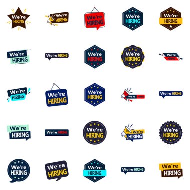 Promote your job fairs with 25 Eye catching We're Hiring Vector Graphics