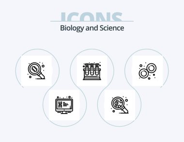 Biology Line Icon Pack 5 Icon Design. knowledge. content. jar. book. mouse
