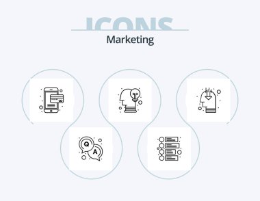 Marketing Line Icon Pack 5 Icon Design. . idea. question. creative. timeline