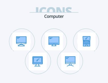 Computer Blue Icon Pack 5 Icon Design. . laptop.