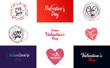 Love word art design with a heart-shaped gradient background