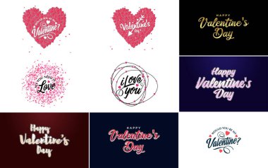 I Love You hand-drawn lettering with a heart design. suitable for use as a Valentine's Day greeting or in romantic designs