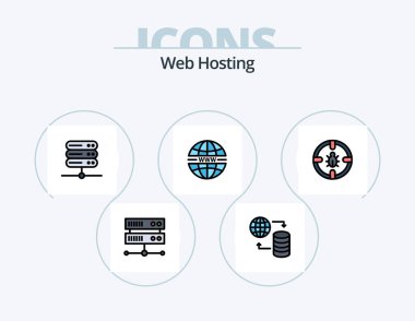 Web Hosting Line Filled Icon Pack 5 Icon Design. . shared server . web. database server . server connection