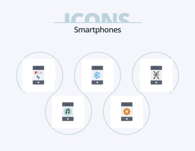 Smartphones Flat Icon Pack 5 Icon Design. mobile. communication. settings. bluetooth. phone