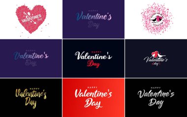 Red flat design Valentine's Day label pack