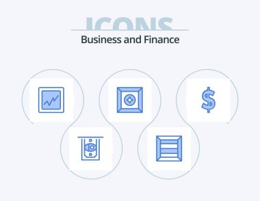 Finance Blue Icon Pack 5 Icon Design. . box. . dollar