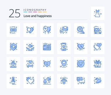 Love 25 Blue Color icon pack including search. find. life. messages. chat