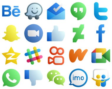 20 Elegant Gradient Social Media Icons such as qzone. fb. video. facebook and facebook icons. Professional and clean