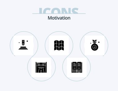 Motivation Glyph Icon Pack 5 Icon Design. won. olympic. button. medal. location