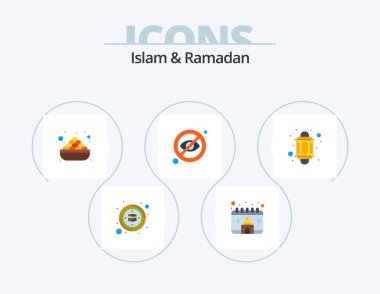 Islam And Ramadan Flat Icon Pack 5 Icon Design. islam. hide. food. eye. blind