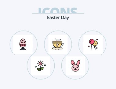 Easter Line Filled Icon Pack 5 Icon Design. spring. easter. easter. catkin. baby
