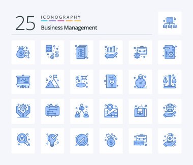 Business Management 25 Blue Color icon pack including briefcase. graph. finance. management. management