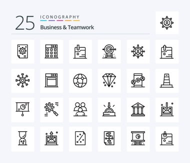 Business And Teamwork 25 Line icon pack including strategy. goal. corporate.